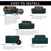 Easy-Going 8 Pieces Microfiber Stretch Sectional Recliner Sofa Slipcover Soft Fitted Fleece 3 Seats Couch Cover Washable Furniture Protector with Elasticity for Kids Pet(Recliner Sofa, Chocolate)(Deep Teal)