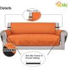 Easy-Going Reversible Oversized Couch Cover for 3 Cushion Couch Sofa Cover for Dogs Water Resistant Furniture Protector Cover with Foam Sticks for Pet (Oversized Sofa, Gray/Light Gray)(Orange/Black)