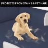 Easy-Going Reversible Oversized Couch Cover for 3 Cushion Couch Sofa Cover for Dogs Water Resistant Furniture Protector Cover with Foam Sticks for Pet (Oversized Sofa, Gray/Light Gray)(Dark Blue/Dark Blue)