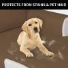 Easy-Going Reversible Oversized Couch Cover for 3 Cushion Couch Sofa Cover for Dogs Water Resistant Furniture Protector Cover with Foam Sticks for Pet (Oversized Sofa, Gray/Light Gray)(Camel/Camel)