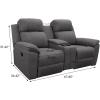 Easy-Going Stretch Recliner Loveseat Cover with Center Console Sofa Slipcover Soft Fitted Fleece 2 Seats Couch with Holder and Storage Washable Furniture Protector Chocolate(Wine)