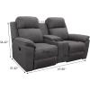 Easy-Going Stretch Recliner Loveseat Cover with Center Console Sofa Slipcover Soft Fitted Fleece 2 Seats Couch with Holder and Storage Washable Furniture Protector Chocolate(Ivory)