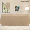 Easy-Going Stretch Sofa Slipcover 1-Piece Sofa Cover Furniture Protector Couch Soft with Elastic Bottom for Kids, Polyester Spandex Jacquard Fabric Small Checks (Sofa, Dark Gray)(Sand)