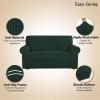 Easy-Going Stretch Sofa Slipcover 1-Piece Sofa Cover Furniture Protector Couch Soft with Elastic Bottom for Kids, Polyester Spandex Jacquard Fabric Small Checks (Sofa, Dark Gray)(Dark Green)