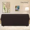 Easy-Going Stretch Sofa Slipcover 1-Piece Sofa Cover Furniture Protector Couch Soft with Elastic Bottom for Kids, Polyester Spandex Jacquard Fabric Small Checks (Sofa, Dark Gray)(Chocolate)