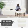 Easy-Going Stretch Sofa Slipcover 1-Piece Sofa Cover Furniture Protector Couch Soft with Elastic Bottom for Kids, Polyester Spandex Jacquard Fabric Small Checks (Sofa, Dark Gray)(Cream)