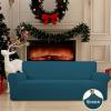 Easy-Going Stretch Sofa Slipcover 1-Piece Sofa Cover Furniture Protector Couch Soft with Elastic Bottom for Kids, Polyester Spandex Jacquard Fabric Small Checks (Sofa, Dark Gray)(Peacock Blue)