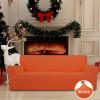 Easy-Going Stretch Sofa Slipcover 1-Piece Sofa Cover Furniture Protector Couch Soft with Elastic Bottom for Kids, Polyester Spandex Jacquard Fabric Small Checks (Sofa, Dark Gray)(Orange)