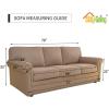 Easy-Going Stretch Sofa Slipcover 1-Piece Sofa Cover Furniture Protector Couch Soft with Elastic Bottom for Kids, Polyester Spandex Jacquard Fabric Small Checks (Sofa, Dark Gray)(Sand)