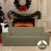 Easy-Going Stretch Sofa Slipcover 1-Piece Sofa Cover Furniture Protector Couch Soft with Elastic Bottom for Kids, Polyester Spandex Jacquard Fabric Small Checks (Sofa, Dark Gray)(Khaki)