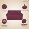 Easy-Going Stretch Sofa Slipcover 1-Piece Sofa Cover Furniture Protector Couch Soft with Elastic Bottom for Kids, Polyester Spandex Jacquard Fabric Small Checks (Sofa, Dark Gray)(Ash Rose)
