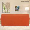 Easy-Going Stretch Sofa Slipcover 1-Piece Sofa Cover Furniture Protector Couch Soft with Elastic Bottom for Kids, Polyester Spandex Jacquard Fabric Small Checks (Sofa, Dark Gray)(Orange)