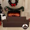 Easy-Going Stretch Sofa Slipcover 1-Piece Sofa Cover Furniture Protector Couch Soft with Elastic Bottom for Kids, Polyester Spandex Jacquard Fabric Small Checks (Sofa, Dark Gray)(Coffee)