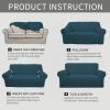 Easy-Going Stretch Sofa Slipcover 1-Piece Sofa Cover Furniture Protector Couch Soft with Elastic Bottom for Kids, Polyester Spandex Jacquard Fabric Small Checks (Sofa, Dark Gray)(Deep Teal)
