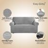 Easy-Going Stretch Sofa Slipcover 1-Piece Sofa Cover Furniture Protector Couch Soft with Elastic Bottom for Kids, Polyester Spandex Jacquard Fabric Small Checks (Sofa, Dark Gray)(Light Gray)