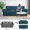 Easy-Going Stretch Sofa Slipcover 1-Piece Sofa Cover Furniture Protector Couch Soft with Elastic Bottom for Kids, Polyester Spandex Jacquard Fabric Small Checks (Sofa, Dark Gray)(Deep Teal)