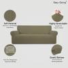 Easy-Going Stretch Sofa Slipcover 1-Piece Sofa Cover Furniture Protector Couch Soft with Elastic Bottom for Kids, Polyester Spandex Jacquard Fabric Small Checks (Sofa, Dark Gray)(Khaki)