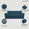 Easy-Going Stretch Sofa Slipcover 1-Piece Sofa Cover Furniture Protector Couch Soft with Elastic Bottom for Kids, Polyester Spandex Jacquard Fabric Small Checks (Sofa, Dark Gray)(Deep Teal)
