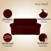 Easy-Going Stretch Sofa Slipcover 1-Piece Sofa Cover Furniture Protector Couch Soft with Elastic Bottom for Kids, Polyester Spandex Jacquard Fabric Small Checks (Sofa, Dark Gray)(Wine)