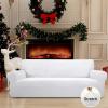 Easy-Going Stretch Sofa Slipcover 1-Piece Sofa Cover Furniture Protector Couch Soft with Elastic Bottom for Kids, Polyester Spandex Jacquard Fabric Small Checks (Sofa, Dark Gray)(Snow White)
