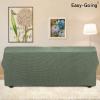 Easy-Going Stretch Sofa Slipcover 1-Piece Sofa Cover Furniture Protector Couch Soft with Elastic Bottom for Kids, Polyester Spandex Jacquard Fabric Small Checks (Sofa, Dark Gray)(Greyish Green)