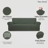 Easy-Going Stretch Sofa Slipcover 1-Piece Sofa Cover Furniture Protector Couch Soft with Elastic Bottom for Kids, Polyester Spandex Jacquard Fabric Small Checks (Sofa, Dark Gray)(Olive Green)