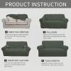 Easy-Going Stretch Sofa Slipcover 1-Piece Sofa Cover Furniture Protector Couch Soft with Elastic Bottom for Kids, Polyester Spandex Jacquard Fabric Small Checks (Sofa, Dark Gray)(Olive Green)