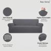 Easy-Going Stretch Sofa Slipcover 1-Piece Sofa Cover Furniture Protector Couch Soft with Elastic Bottom for Kids, Polyester Spandex Jacquard Fabric Small Checks (Sofa, Dark Gray)(Grey)