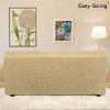 Easy-Going Stretch Sofa Slipcover 1-Piece Sofa Cover Furniture Protector Couch Soft with Elastic Bottom for Kids, Polyester Spandex Jacquard Fabric Small Checks (Sofa, Dark Gray)(Beige)