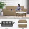Easy-Going Stretch Sofa Slipcover 1-Piece Sofa Cover Furniture Protector Couch Soft with Elastic Bottom for Kids, Polyester Spandex Jacquard Fabric Small Checks (Sofa, Dark Gray)(Tan)