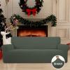 Easy-Going Stretch Sofa Slipcover 1-Piece Sofa Cover Furniture Protector Couch Soft with Elastic Bottom for Kids, Polyester Spandex Jacquard Fabric Small Checks (Sofa, Dark Gray)(Olive Green)