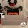 Easy-Going Stretch Sofa Slipcover 1-Piece Sofa Cover Furniture Protector Couch Soft with Elastic Bottom for Kids, Polyester Spandex Jacquard Fabric Small Checks (Sofa, Dark Gray)(Camel)
