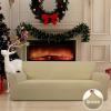 Easy-Going Stretch Sofa Slipcover 1-Piece Sofa Cover Furniture Protector Couch Soft with Elastic Bottom for Kids, Polyester Spandex Jacquard Fabric Small Checks (Sofa, Dark Gray)(Beige)