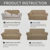 Easy-Going Stretch Sofa Slipcover 1-Piece Sofa Cover Furniture Protector Couch Soft with Elastic Bottom for Kids, Polyester Spandex Jacquard Fabric Small Checks (Sofa, Dark Gray)(Tan)