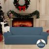Easy-Going Stretch Sofa Slipcover 1-Piece Sofa Cover Furniture Protector Couch Soft with Elastic Bottom for Kids, Polyester Spandex Jacquard Fabric Small Checks (Sofa, Dark Gray)(Bluestone)