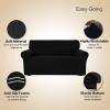 Easy-Going Stretch Sofa Slipcover 1-Piece Sofa Cover Furniture Protector Couch Soft with Elastic Bottom for Kids, Polyester Spandex Jacquard Fabric Small Checks (Sofa, Dark Gray)(Black)