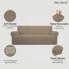 Easy-Going Stretch Sofa Slipcover 1-Piece Sofa Cover Furniture Protector Couch Soft with Elastic Bottom for Kids, Polyester Spandex Jacquard Fabric Small Checks (Sofa, Dark Gray)(Natural)