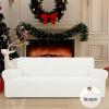 Easy-Going Stretch Sofa Slipcover 1-Piece Sofa Cover Furniture Protector Couch Soft with Elastic Bottom for Kids, Polyester Spandex Jacquard Fabric Small Checks (Sofa, Dark Gray)(Cream)