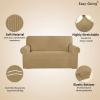 Easy-Going Stretch Sofa Slipcover 1-Piece Sofa Cover Furniture Protector Couch Soft with Elastic Bottom for Kids, Polyester Spandex Jacquard Fabric Small Checks (Sofa, Dark Gray)(Golden)