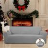 Easy-Going Stretch Sofa Slipcover 1-Piece Sofa Cover Furniture Protector Couch Soft with Elastic Bottom for Kids, Polyester Spandex Jacquard Fabric Small Checks (Sofa, Dark Gray)(Light Gray)