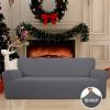 Easy-Going Stretch Sofa Slipcover 1-Piece Sofa Cover Furniture Protector Couch Soft with Elastic Bottom for Kids, Polyester Spandex Jacquard Fabric Small Checks (Sofa, Dark Gray)(Grey)