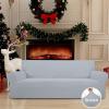 Easy-Going Stretch Sofa Slipcover 1-Piece Sofa Cover Furniture Protector Couch Soft with Elastic Bottom for Kids, Polyester Spandex Jacquard Fabric Small Checks (Sofa, Dark Gray)(Silver Gray)
