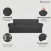 Easy-Going Stretch Sofa Slipcover 1-Piece Sofa Cover Furniture Protector Couch Soft with Elastic Bottom for Kids, Polyester Spandex Jacquard Fabric Small Checks (Sofa, Dark Gray)(Dark Gray)