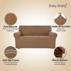 Easy-Going Stretch Sofa Slipcover 1-Piece Sofa Cover Furniture Protector Couch Soft with Elastic Bottom for Kids, Polyester Spandex Jacquard Fabric Small Checks (Sofa, Dark Gray)(Camel)