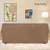 Easy-Going Stretch Sofa Slipcover 1-Piece Sofa Cover Furniture Protector Couch Soft with Elastic Bottom for Kids, Polyester Spandex Jacquard Fabric Small Checks (Sofa, Dark Gray)(Camel)