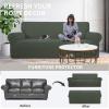 Easy-Going Stretch Sofa Slipcover 1-Piece Sofa Cover Furniture Protector Couch Soft with Elastic Bottom for Kids, Polyester Spandex Jacquard Fabric Small Checks (Sofa, Dark Gray)(Olive Green)