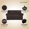 Easy-Going Stretch Sofa Slipcover 1-Piece Sofa Cover Furniture Protector Couch Soft with Elastic Bottom for Kids, Polyester Spandex Jacquard Fabric Small Checks (Sofa, Dark Gray)(Chocolate)