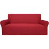 Easy-Going 100% Waterproof Chair Couch Cover, Dual Waterproof Sofa Cover, Stretch Jacquard Sofa Slipcover, Leakproof Furniture Protector for Kids, Pets, Dog and Cat (Chair, Chocolate)(Christmas Red)