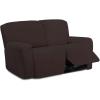 Easy-Going 8 Pieces Microfiber Stretch Sectional Recliner Sofa Slipcover Soft Fitted Fleece 3 Seats Couch Cover Washable Furniture Protector with Elasticity for Kids Pet(Recliner Sofa, Chocolate)(Chocolate)