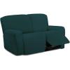 Easy-Going 8 Pieces Microfiber Stretch Sectional Recliner Sofa Slipcover Soft Fitted Fleece 3 Seats Couch Cover Washable Furniture Protector with Elasticity for Kids Pet(Recliner Sofa, Chocolate)(Deep Teal)
